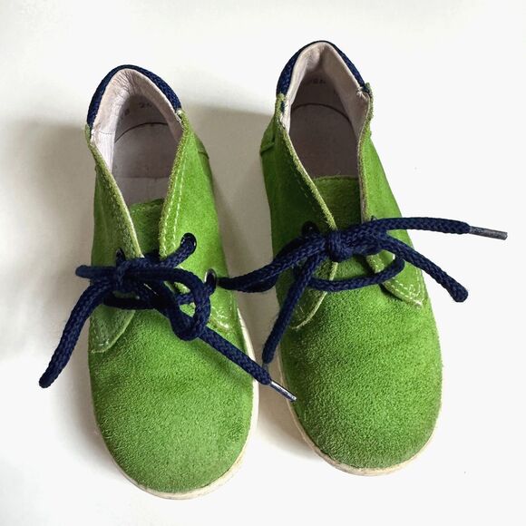 Docksteps Bambino Toddler Green Suede Sneakers Mid Lace Shoes Italy EU 25 / US 8 - Picture 2 of 7